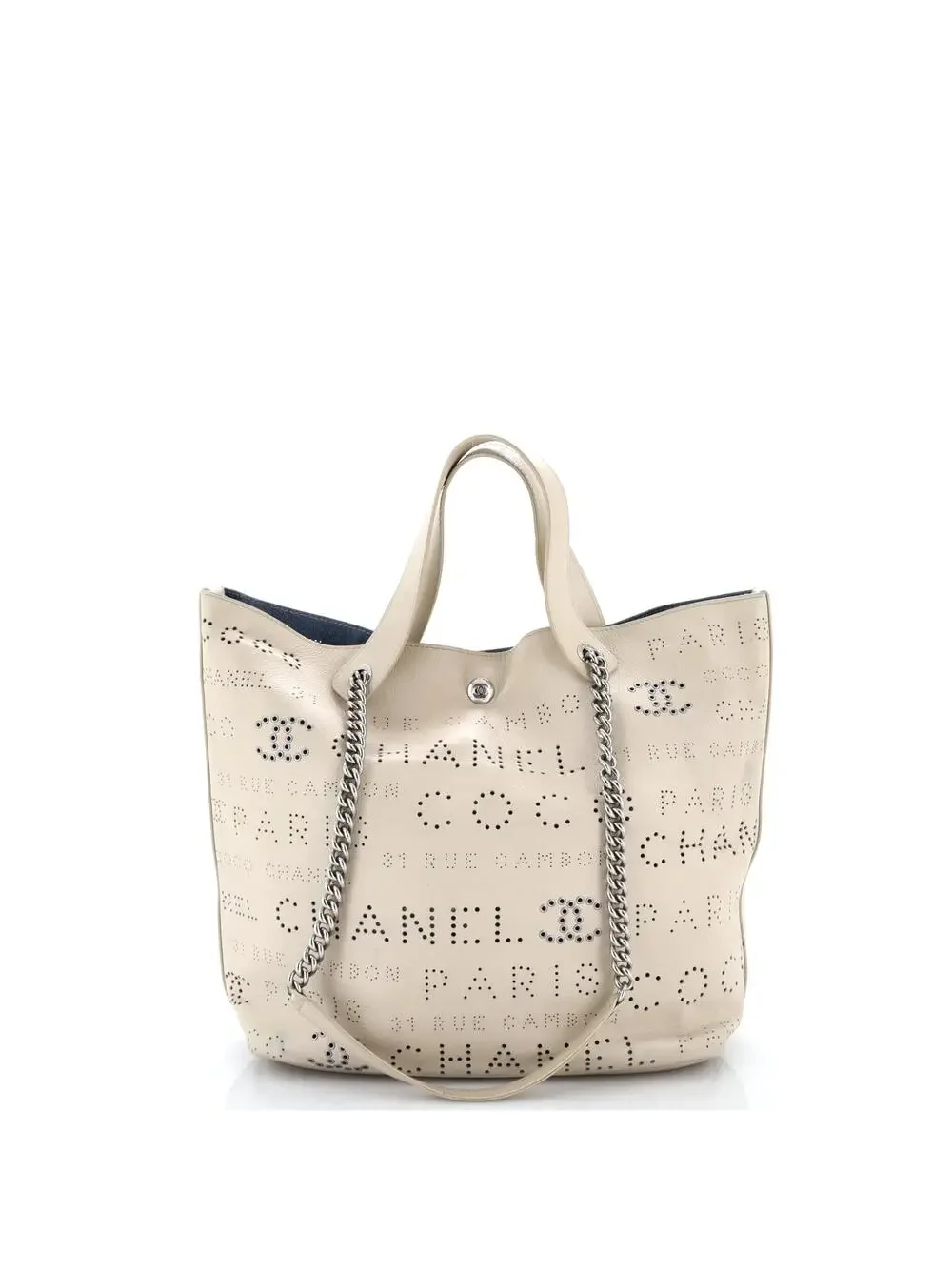 Chanel Logo Eyelets Shopping Tote #278992C27B